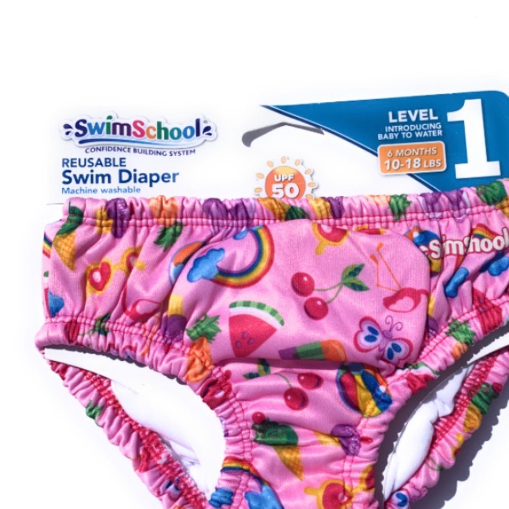 2 Swim school baby girl reusable swim diaper
